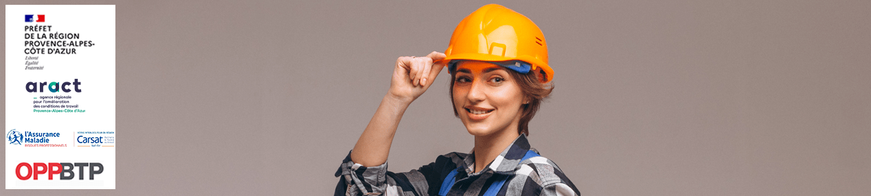 image d'une personne munie d'un casque de chantier pour symboliser la sécurité au travail, infos Carif-Oref Provence - Alpes - Côte d'Azur